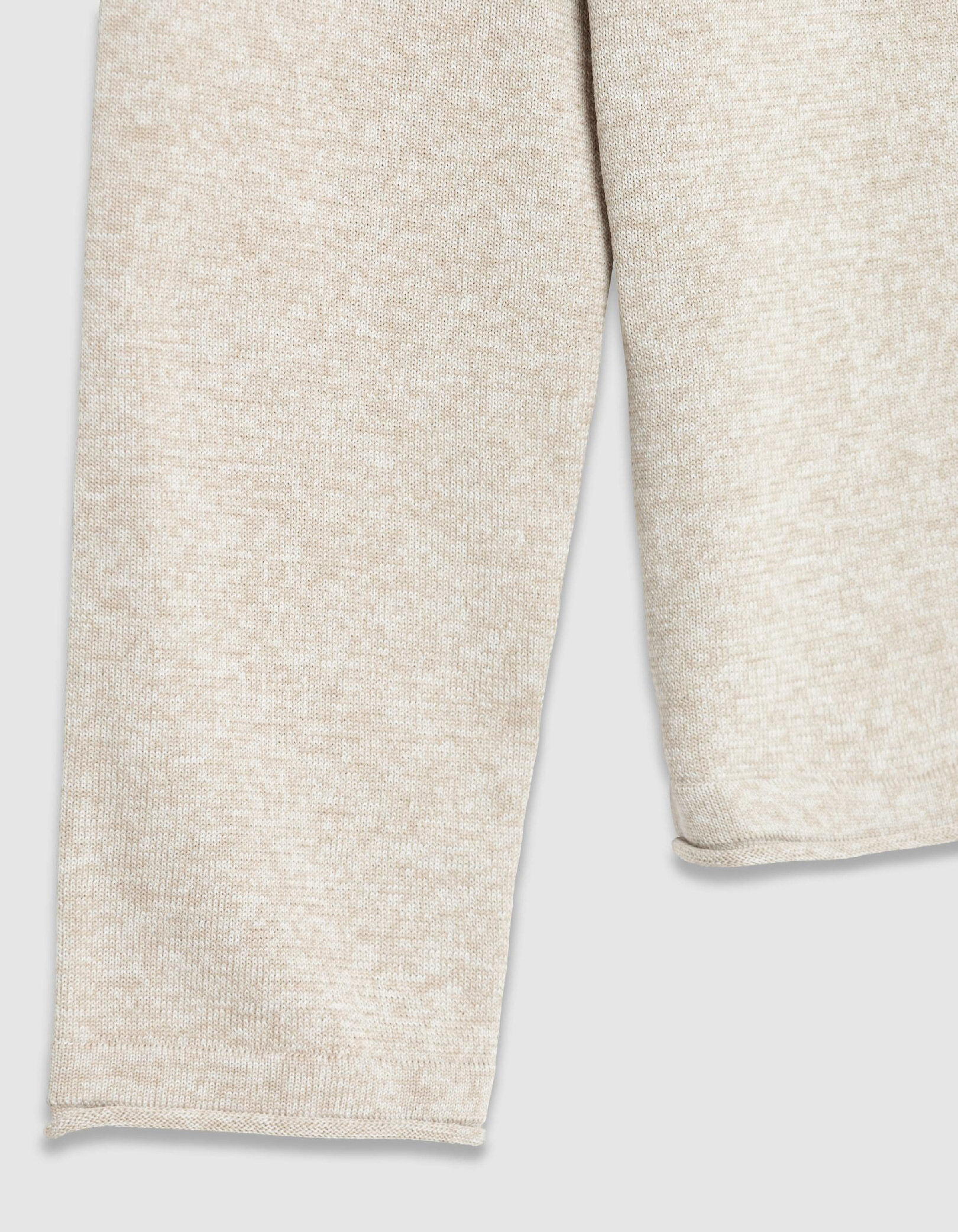 Pull tunisien beige tricot chiné Homme