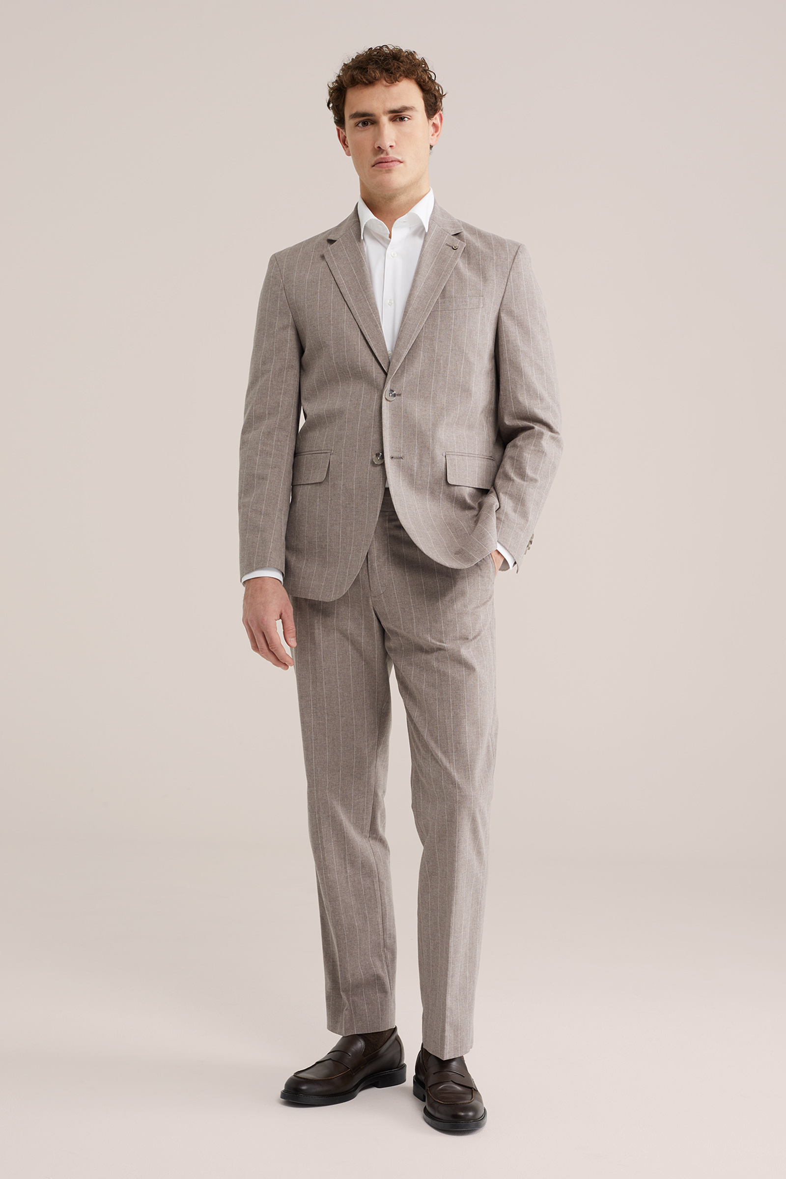 Heren regular fit blazer van linnenmix