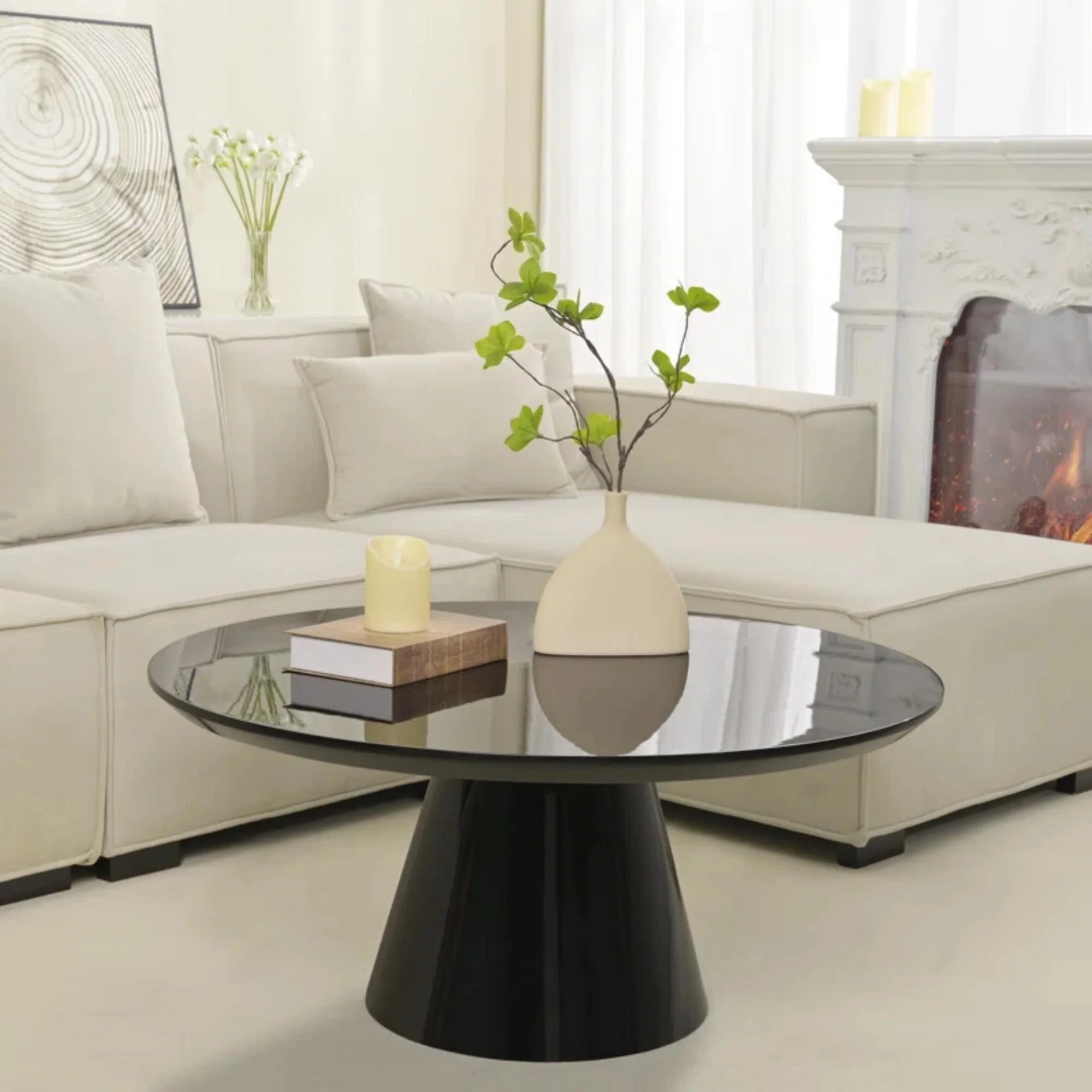 Modern Black Cone Coffee Table