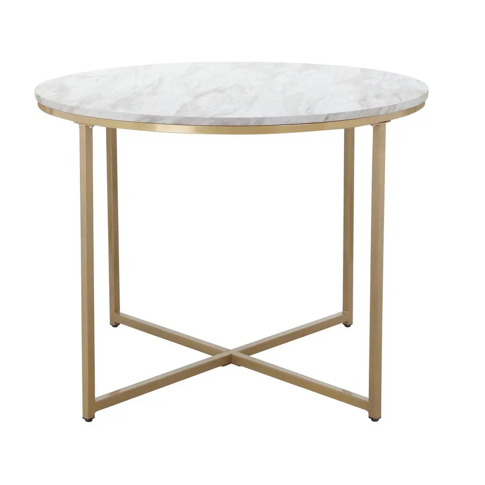 Maro - Ronde eettafel &Oslash;90 cm voor 4 personen in MDF marmer