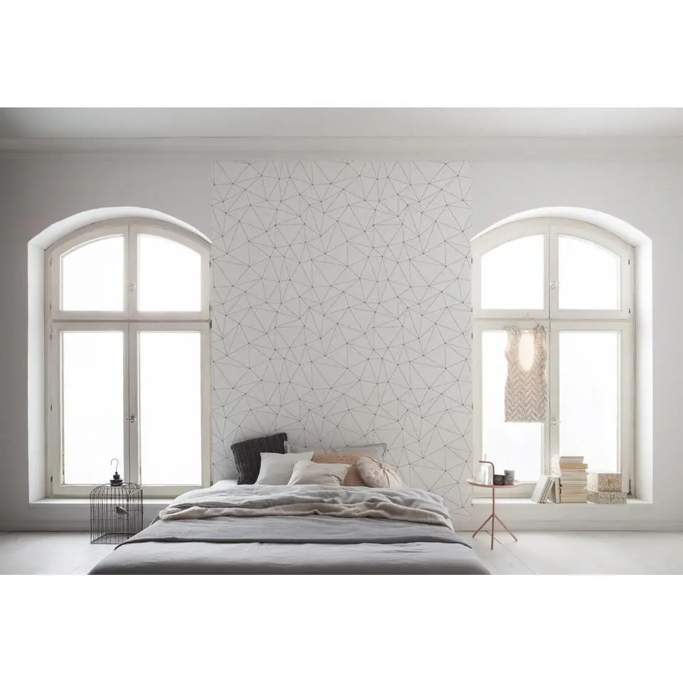 Sanders & Sanders fotobehang bloesems zwart wit - 200 x 250 cm