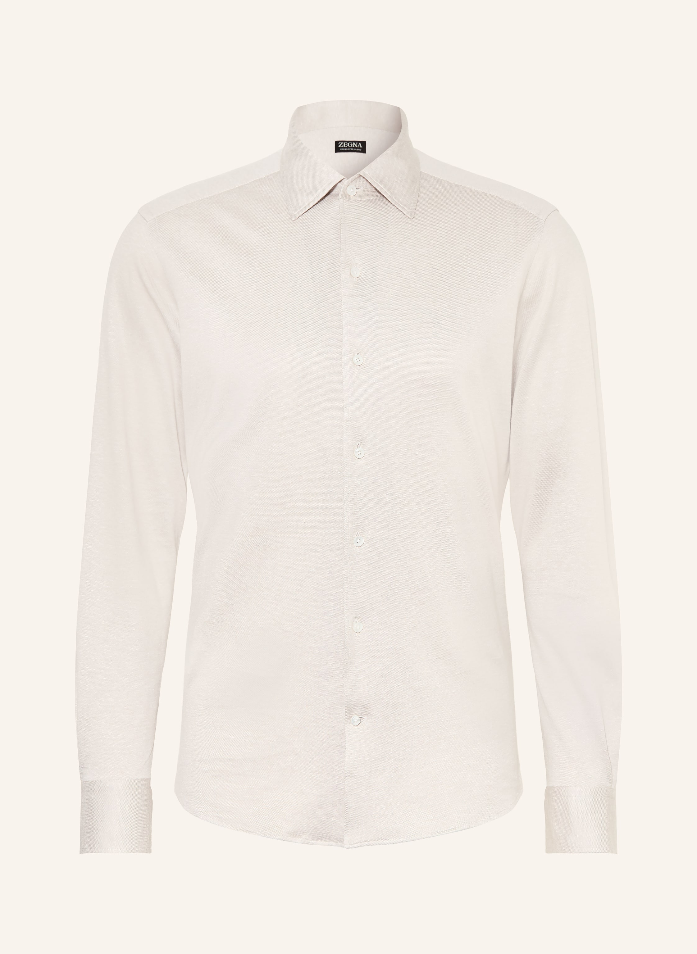 ZEGNA Jerseyhemd Slim Fit mit Seide und Leinen