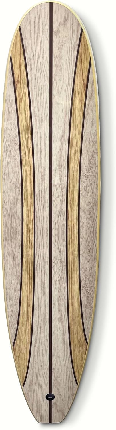 Surfboard Longboard Wall Decoration Décor - Hangs Vertical or Horizontal – Glossy Surface Like a Real Surfboard – Beach House, Coastal Living, Tropical Beach Theme – 66 inches Long