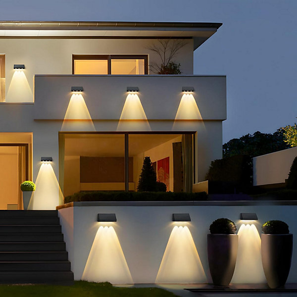 Applique Murale Solaire D'extérieur à LED 3000k Pour Clôture Terrasse Balcon Jardin Escaliers