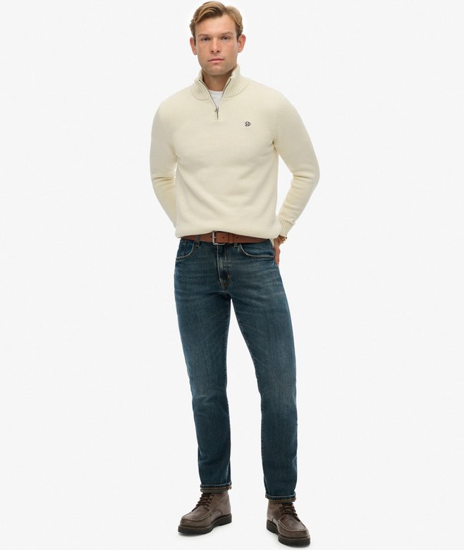 Cotton Half Zip Knit Jumper