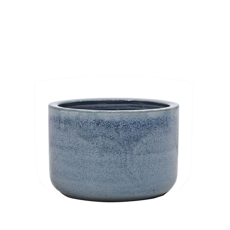 Pot en terre cuite Glazed bleu Ø 24,5 x 16,5 cm