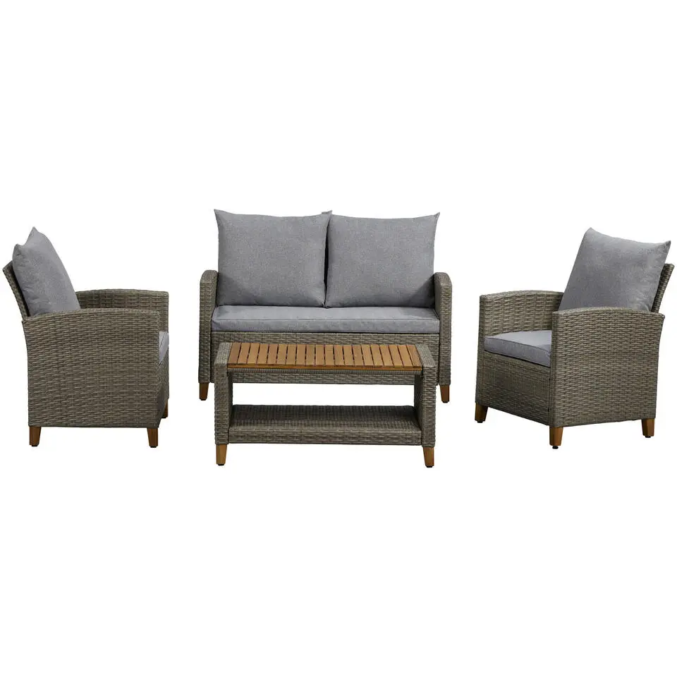 Loungeset Turijn - grijs - 4-delig