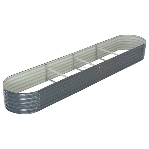 NNEVL Garden Raised Bed 400x80x44 cm Galvanised Steel Grey