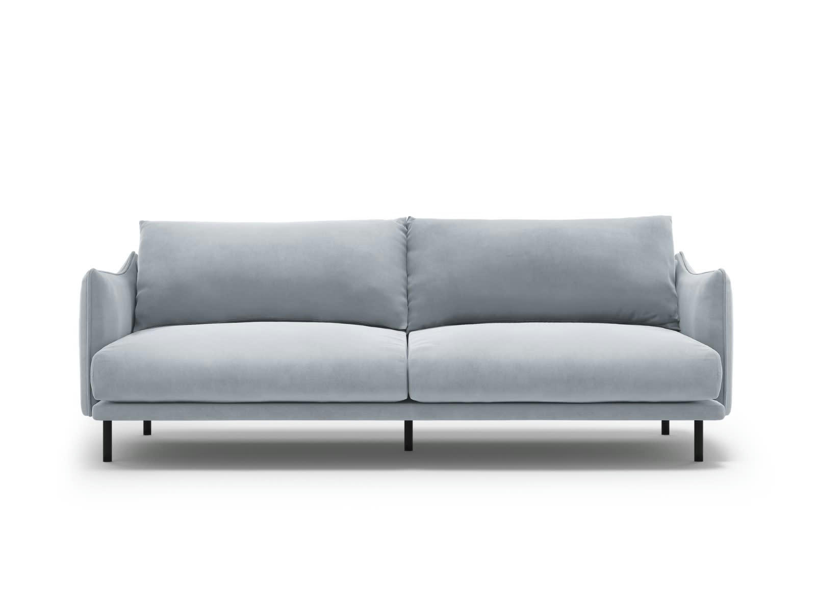 PARIS - Canapé 4 places en Velours Bleu Clair