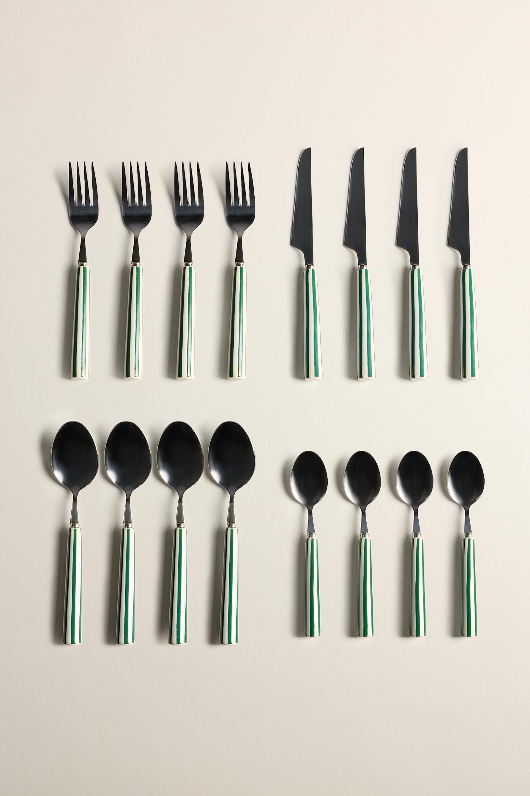 Cubiertos rayas (Set 16)