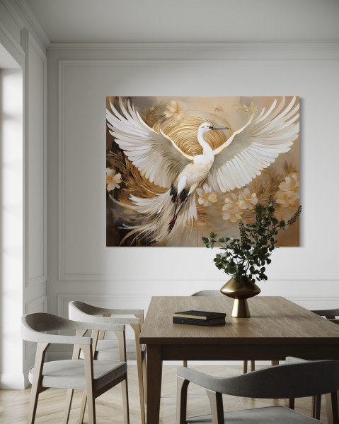 Feeby Obraz na płótnie, Ptaki Abstrakcja Kwiaty 60x40