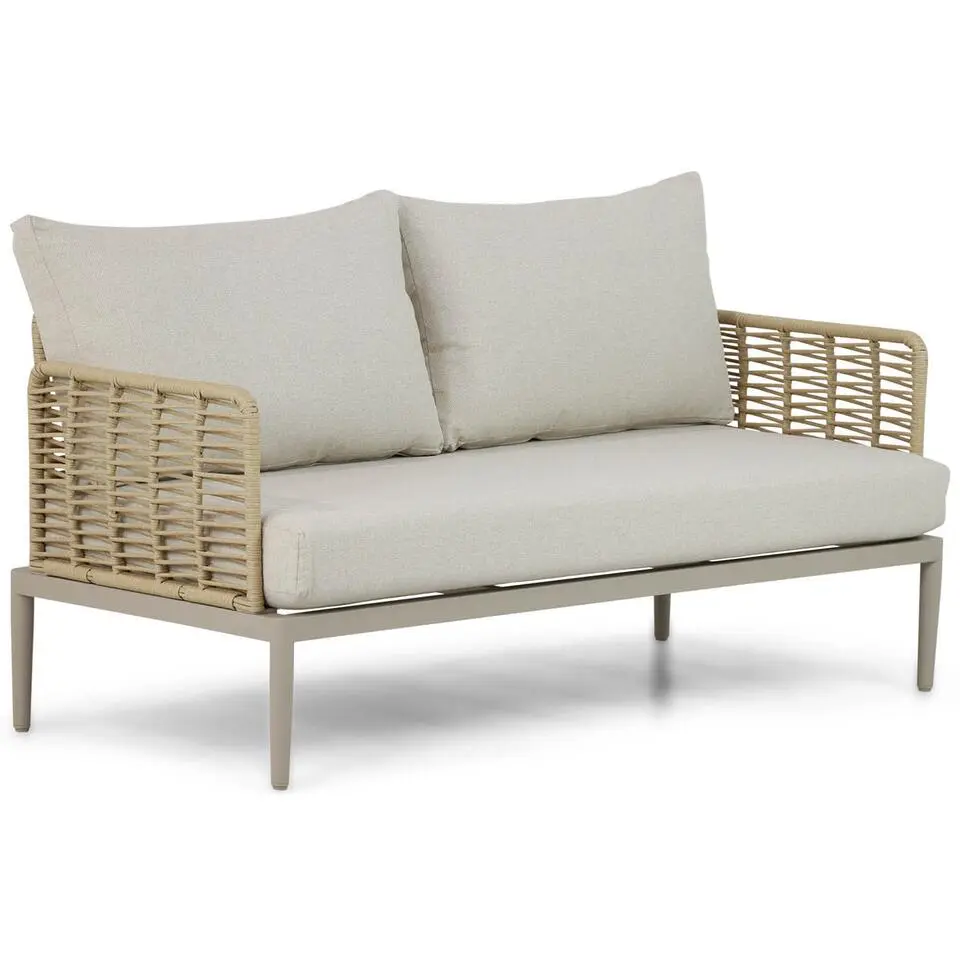 Stoel en Bank Loungeset 4 personen Wicker/Aluminium/Aluminium/wicker Taupe