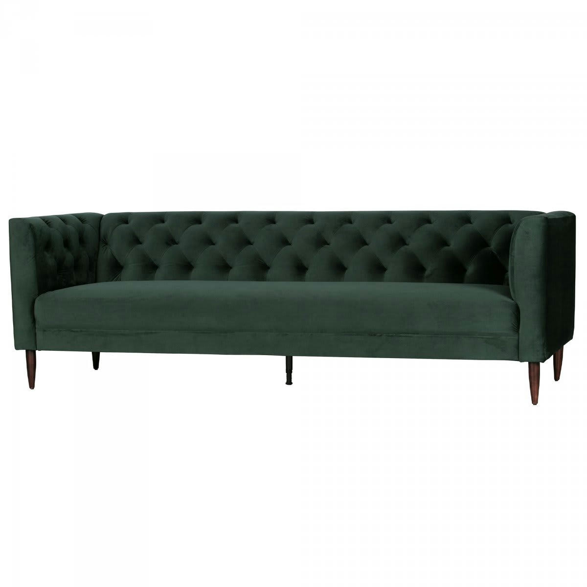 JULIEN - Canapé 3 places en velours vert