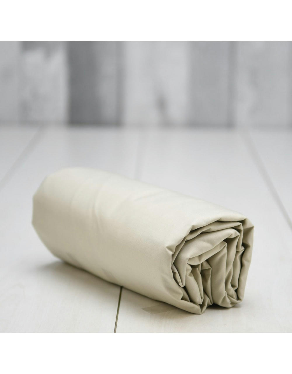 PRESTIGE - Drap housse satin de coton  120 fils/cm² ecru 140x190 cm