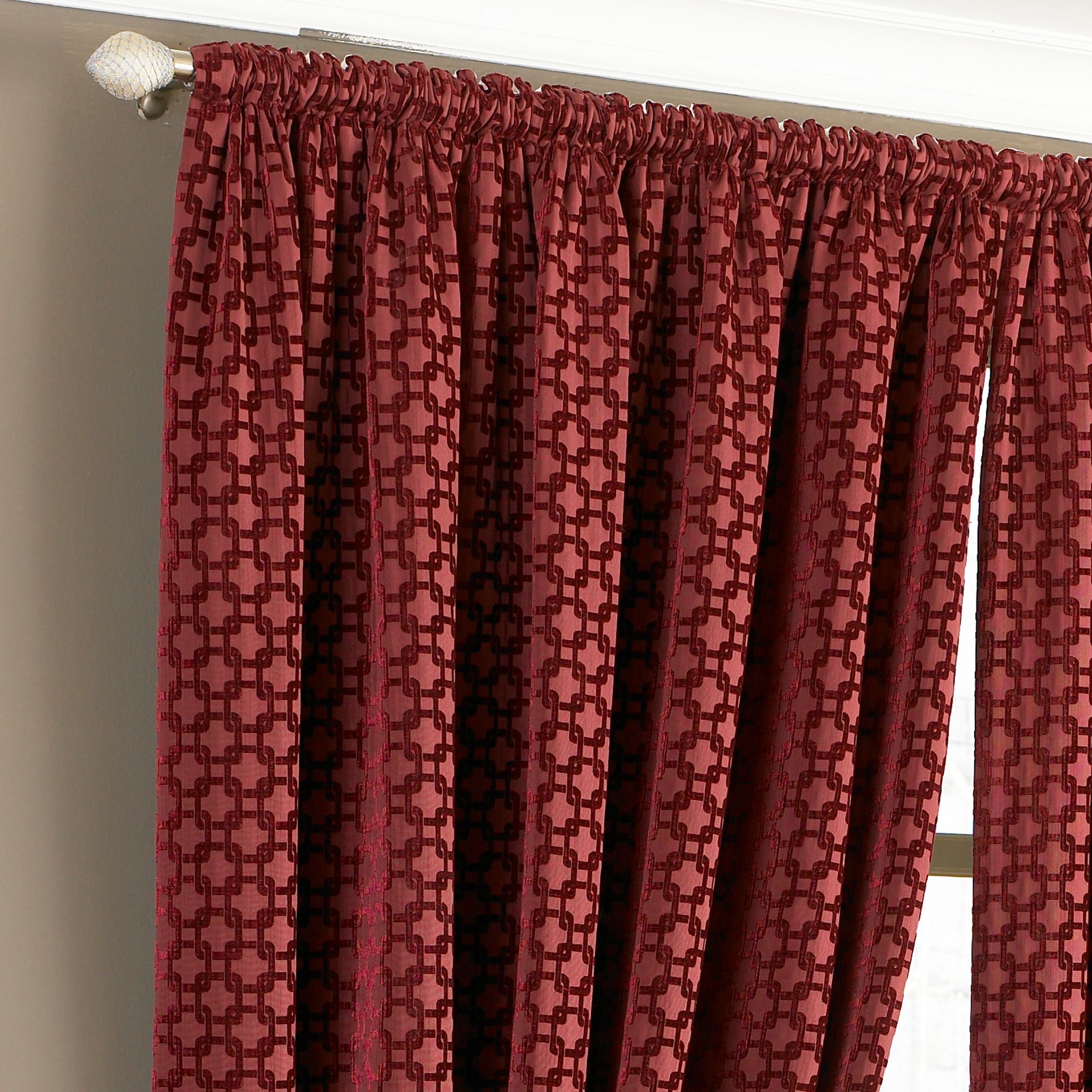 Paoletti Belmont Geometric Jacquard Pencil Pleat Curtains