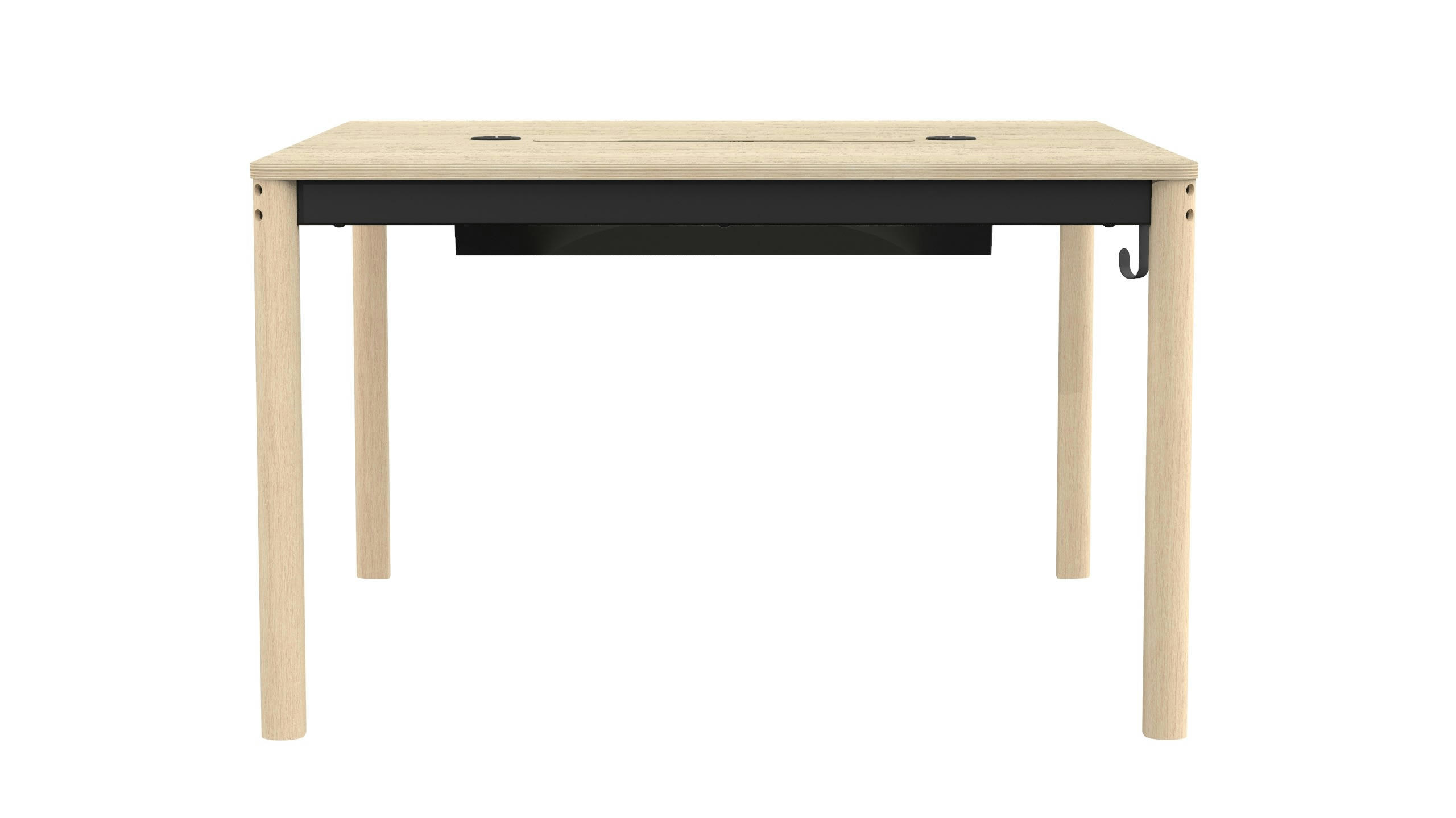 - Bureau pour 2 personnes en hêtre avec prises éléctriques