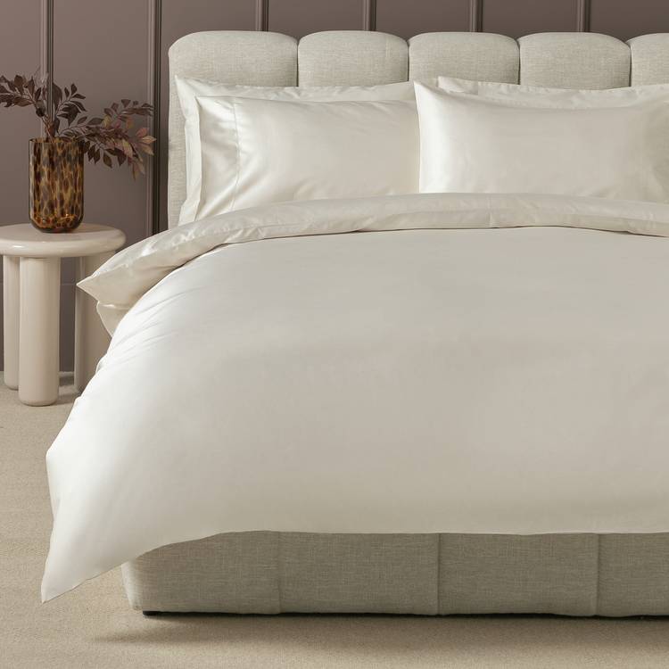 Habitat Cotton 400 TC Stitch Detail Cream Bedding Set-Single