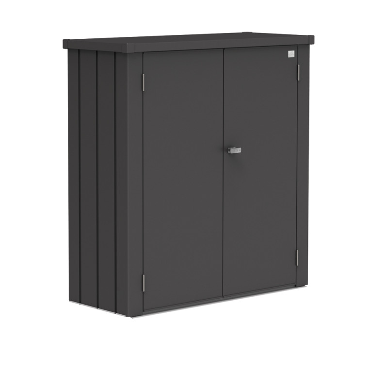 Armoire de terrasse Romeo gris foncé 1,32 x 0,57 x 1,4 m BIOHORT