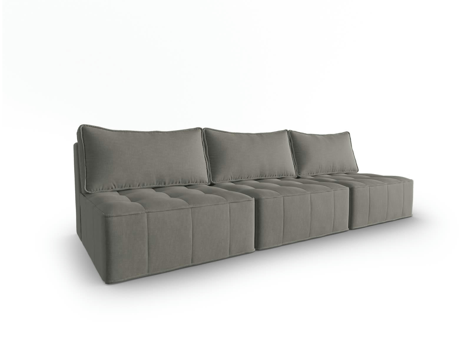 MIKE - Canapé modulable 5 places en tissu structurel gris