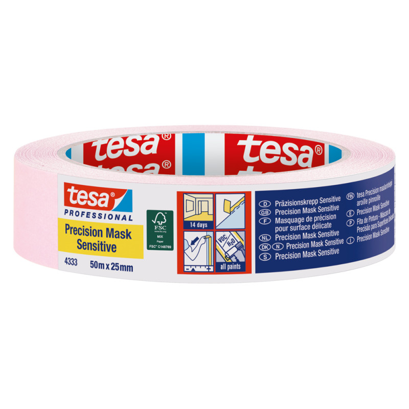 Ruban de masquage Precision Mask Sensitive rose 25 mm x 50 m TESA