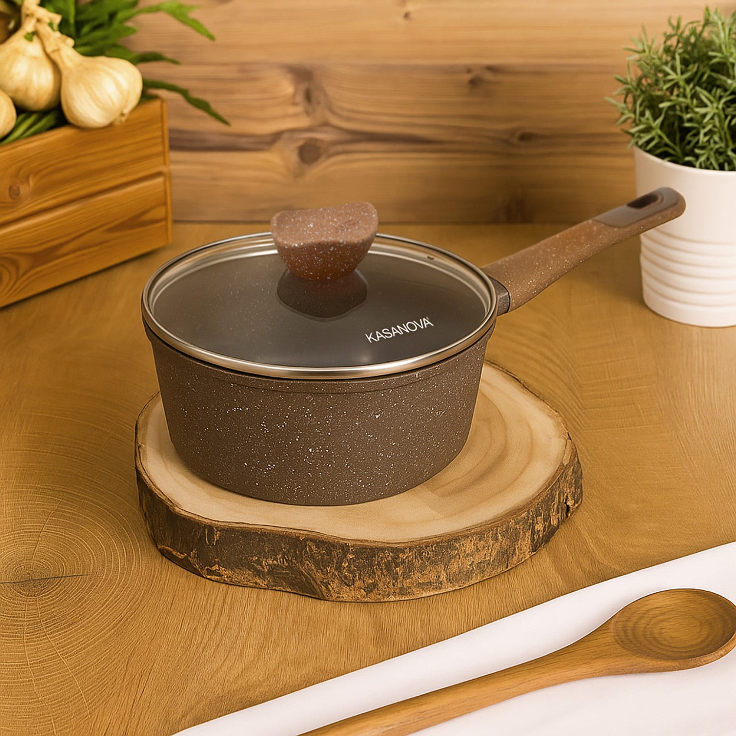 0% grassi casseruola 20 cm, con coperchio