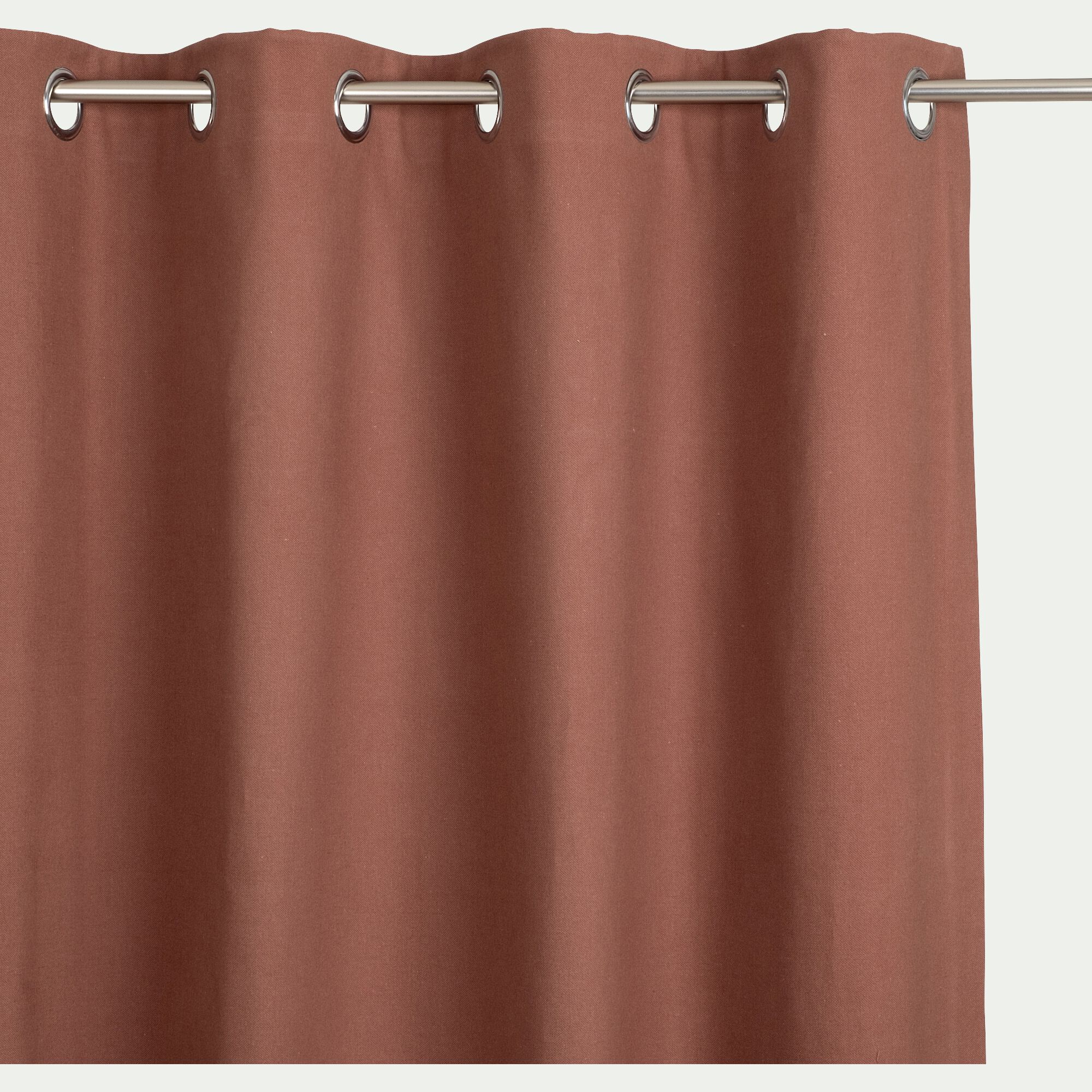 OLTA - Rideau à œillets en coton 140x250cm - brun rhassoul