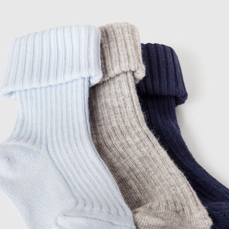 Three pairs of ribbed socks