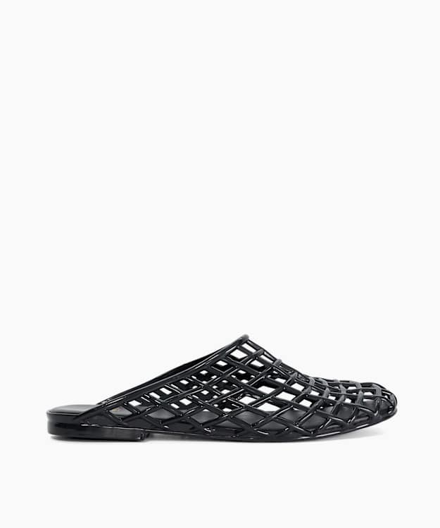 Honni Black - Jelly Woven Slip On Mules