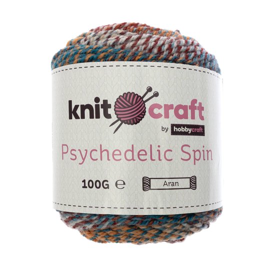 Knitcraft Blue and Red Psychedelic Spin 100g