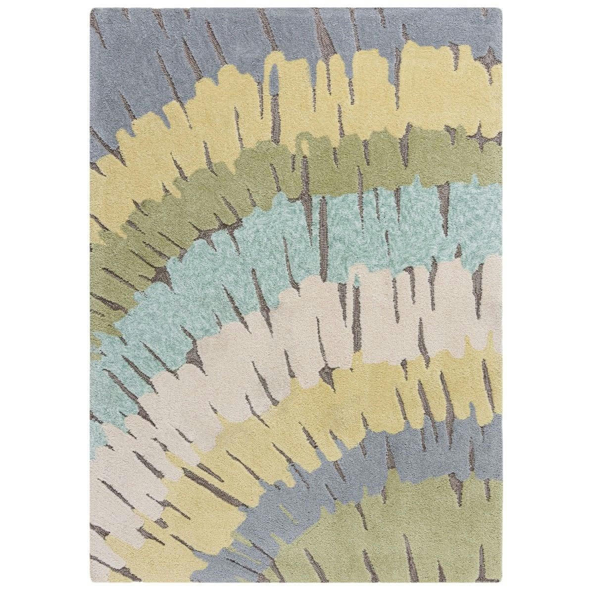WOODY - Tapis de salon moderne en Polyester Vert 120x170 cm