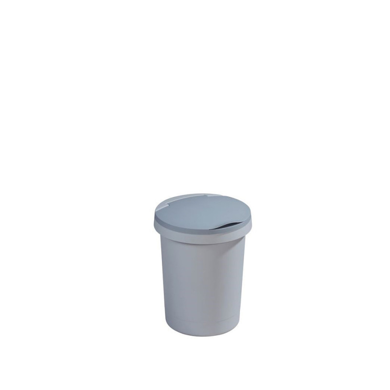 Poubelle à couvercle plat Twinga grise 10 L SUNWARE