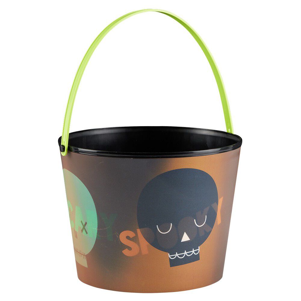 Seau à bonbons Halloween avec effet d'optique multicolore