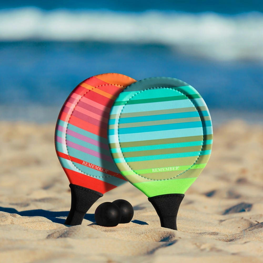 - Set de 2 raquettes de plage nylon multicolore