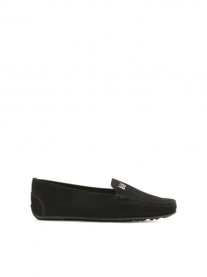 Women's nubuck black moccasins
