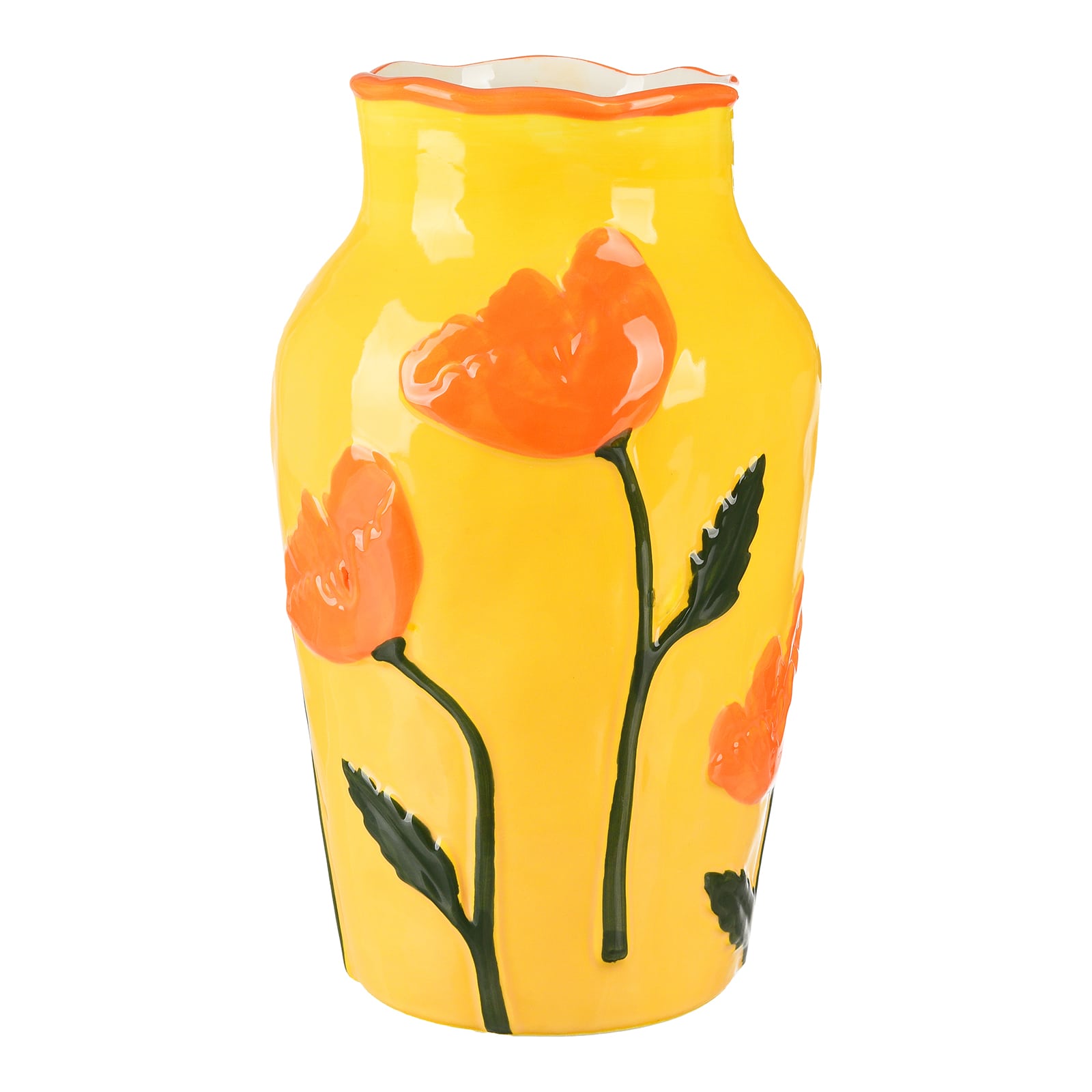 Vase Mohnblume Gelb, ⌀ 17 cm, H 280 mm