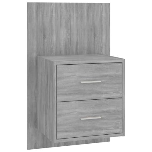 NNEVL Bed Headboard with Cabinets Grey Sonoma Engineered Wood