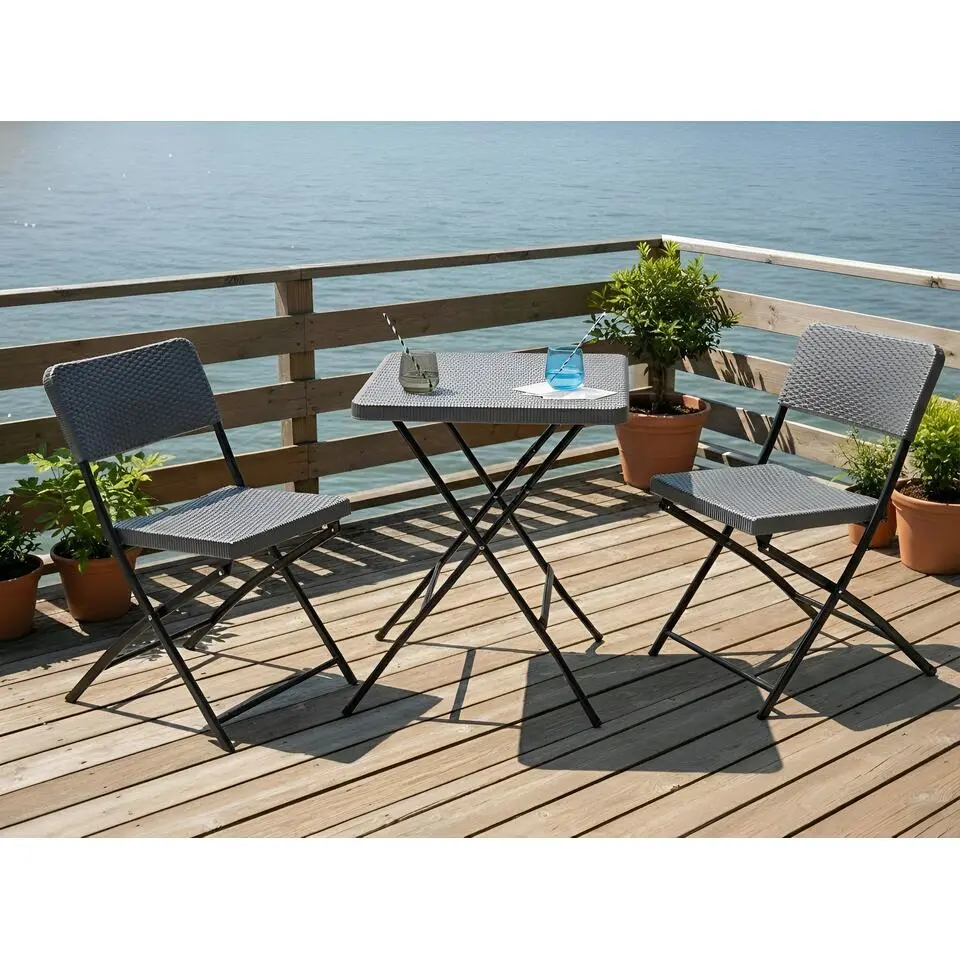 TRAPPETO - Balkonset - Grijs - Synthetisch materiaal