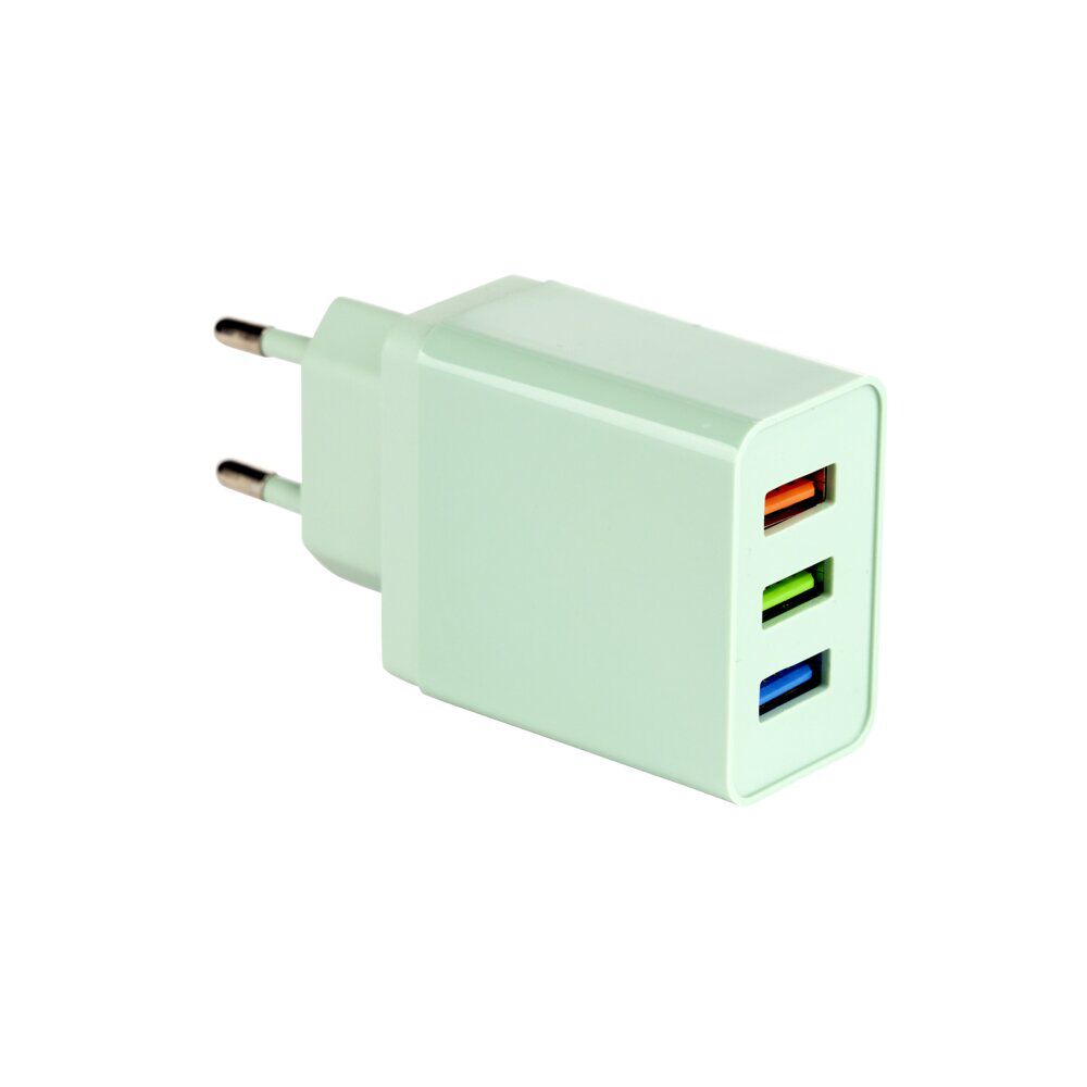 Chargeur adaptateur secteur 3 ports USB 10W - 3 coloris