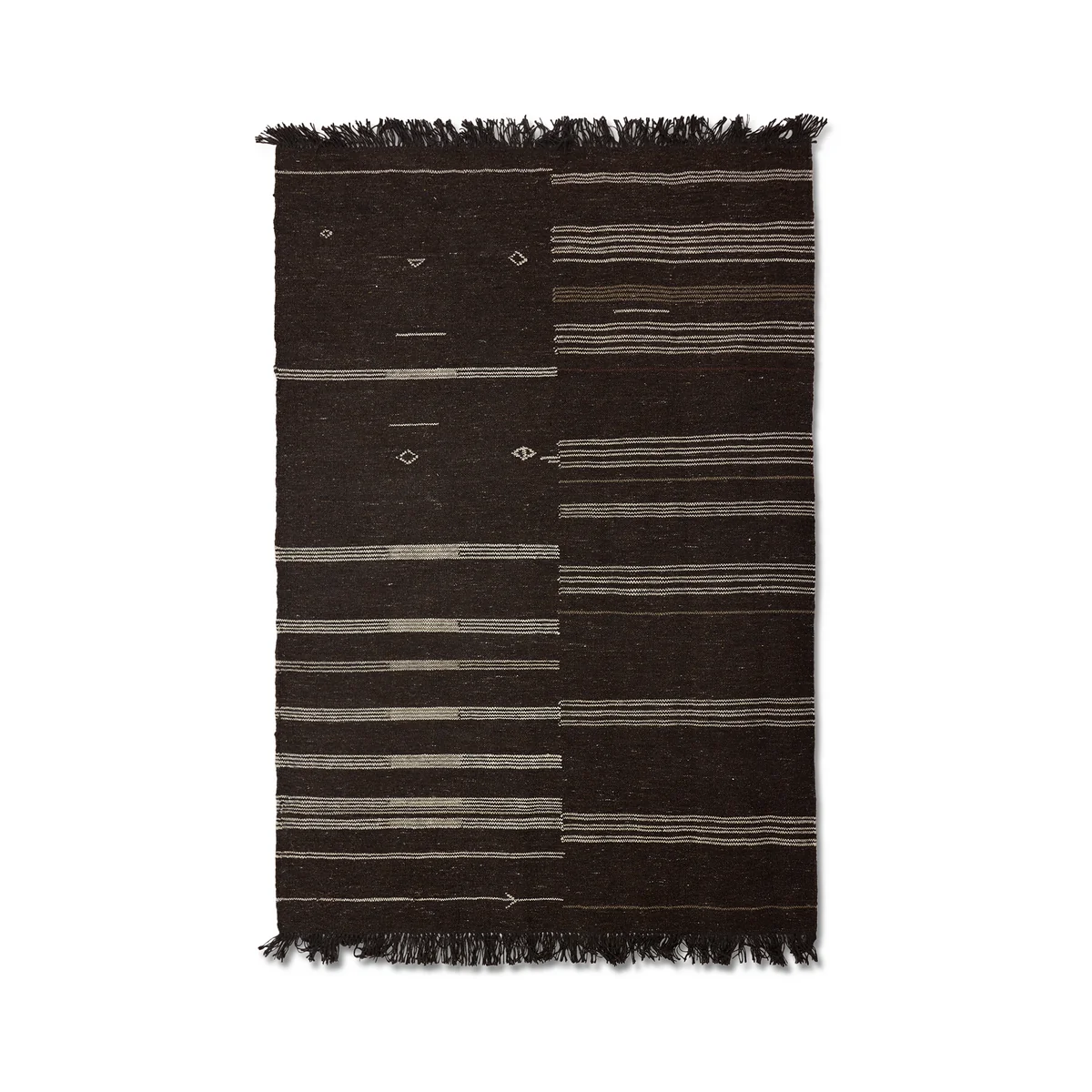 HKliving - Striped Kelim Wollteppich