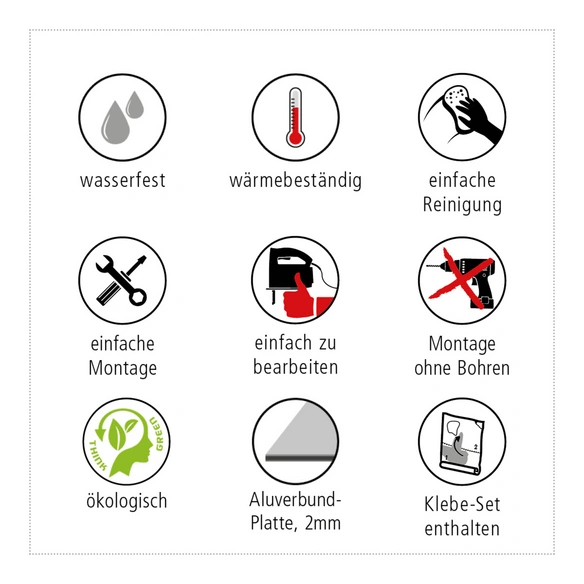 Küchenrückwand »Aqua-Limette«, Aluverbund, Limette