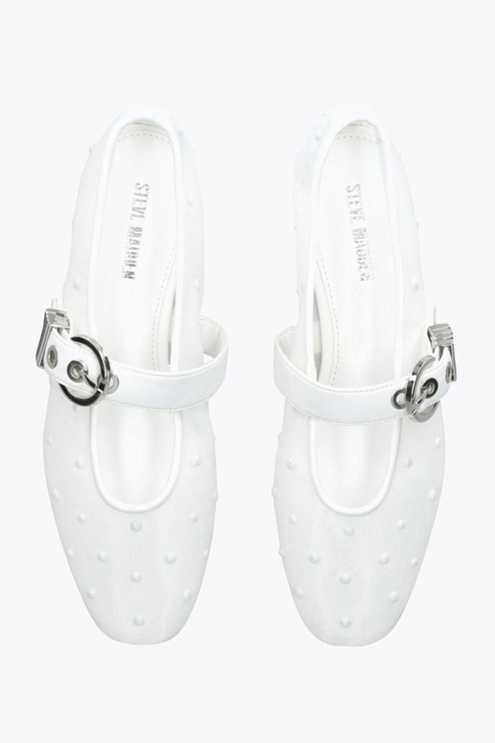STEVE MADDEN Lucia White Pearl' Flats