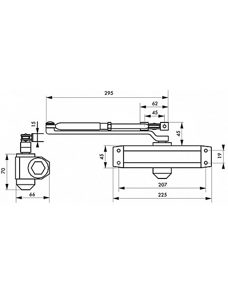 Ferme-porte automatique hydraulique force 5, argent - THIRARD