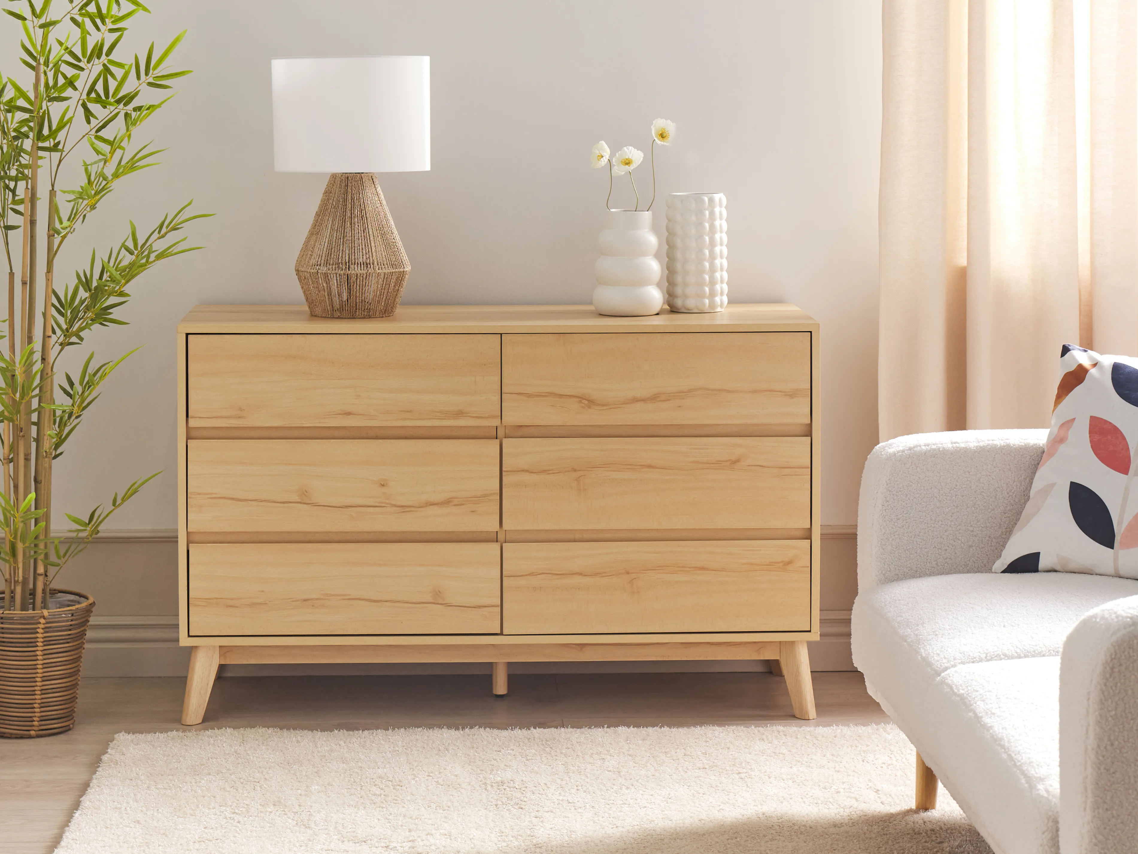 6 Drawer Chest SARDIS Light Brown