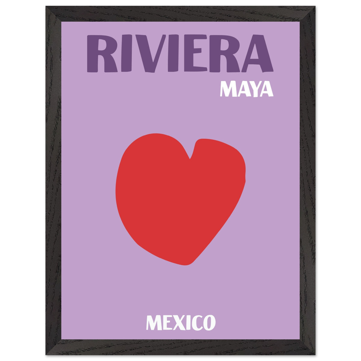 Artfulprints Poster met Lijst Mexico - Riviera Maya  - 30x40 cm - Paars