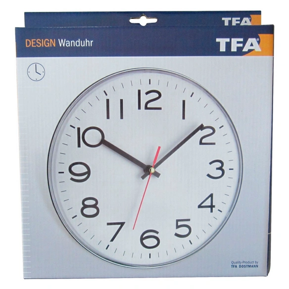 Wanduhr (Analog), BxHxT: 28 x 28 x 4 cm, silberfarben