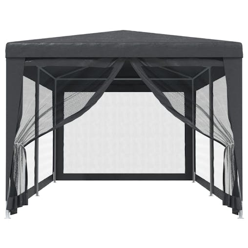 NNEVL Party Tent with 6 Mesh Sidewalls Anthracite 3x6 m HDPE