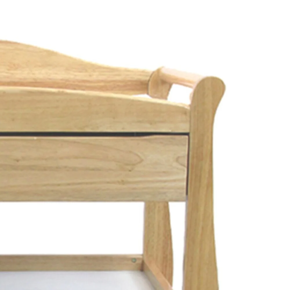 Wooden Changing Table with 1 Drawer and 2 Bottom Shelves,Natural Brown