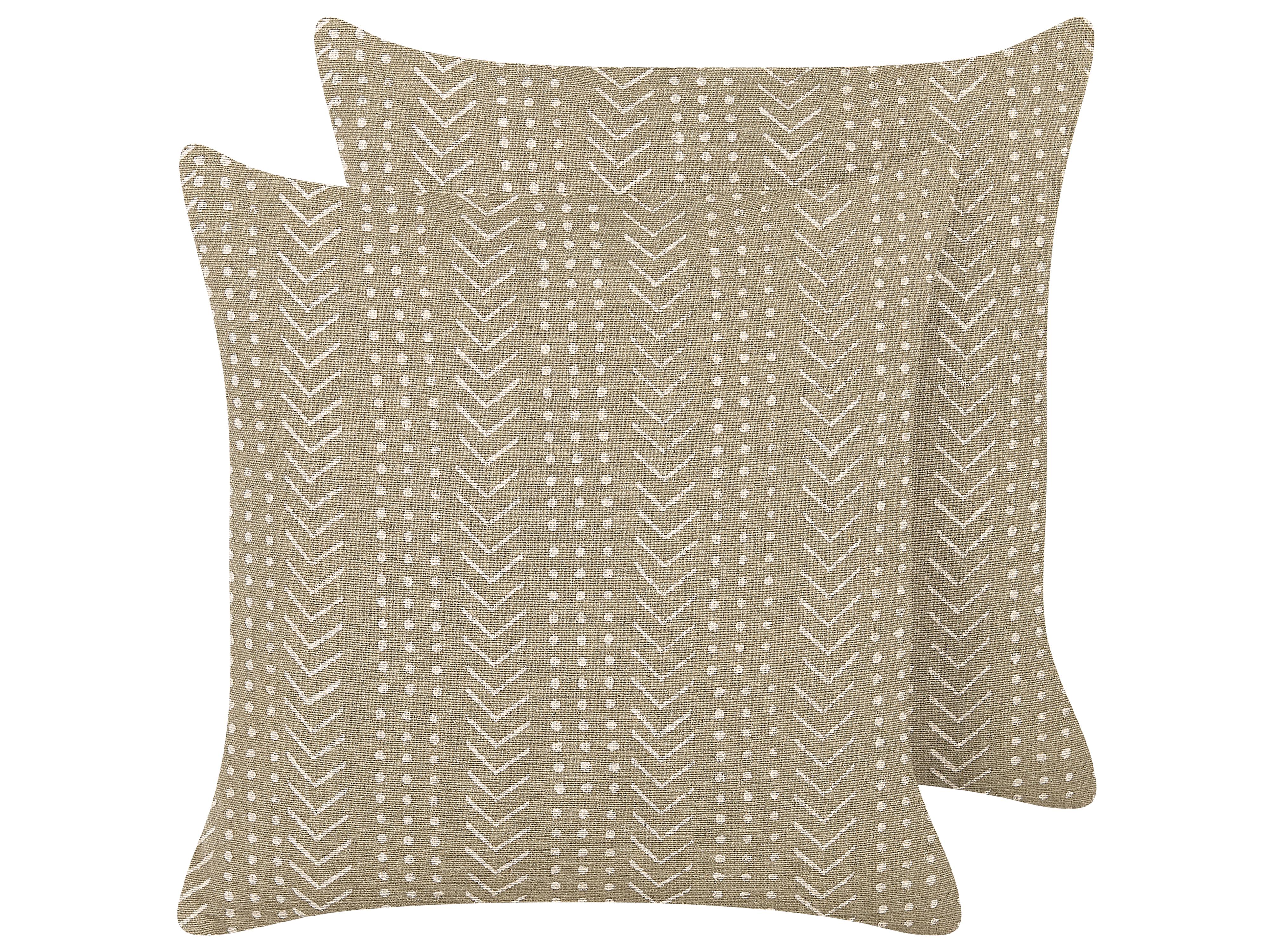 Throw Cushion SENECIO Cotton 45 x 45 cm Beige Geometric Pattern