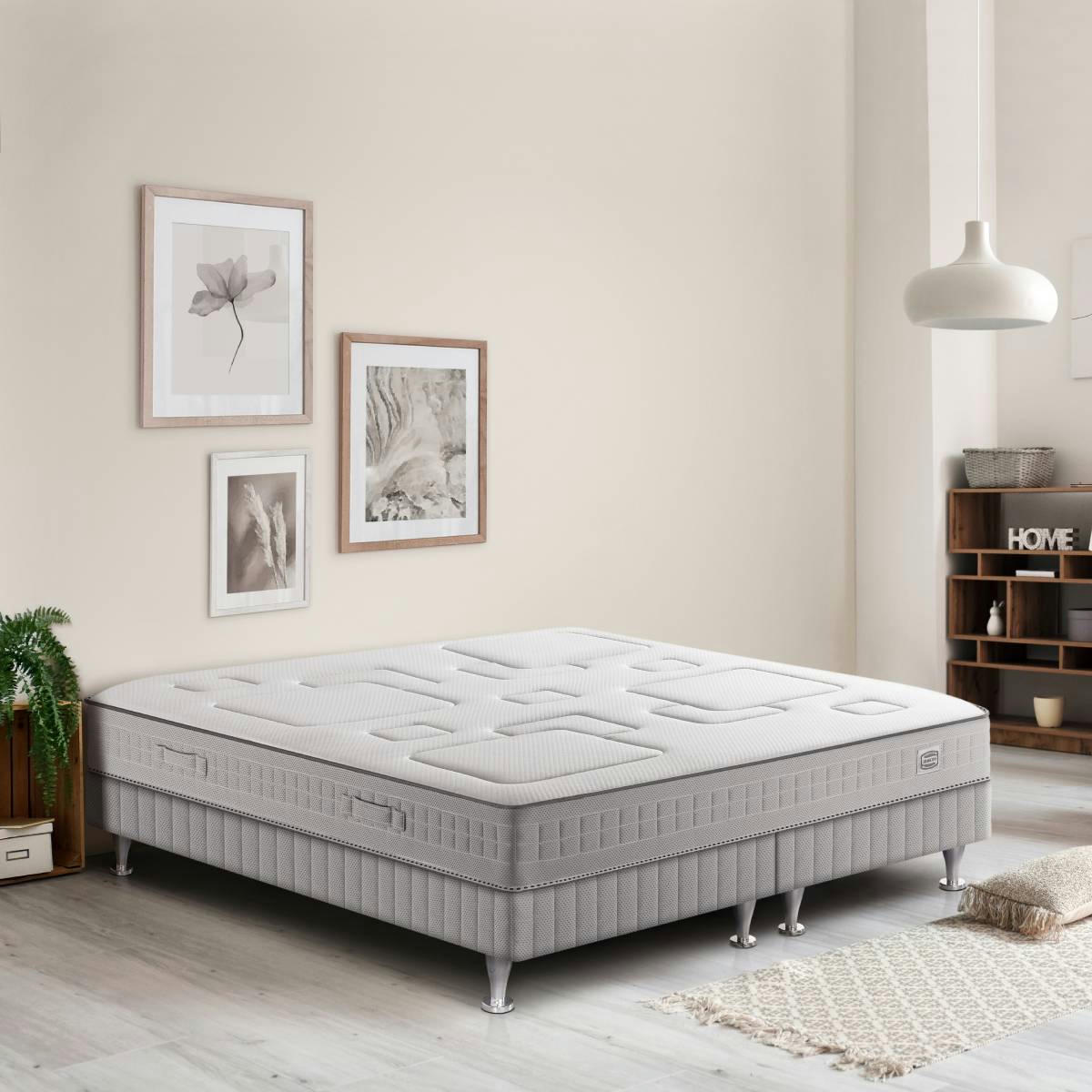 EQUILIBRE - Ens EQUILIBRE 180x200 matelas H25 ressort ensachés, ferme, 2 sommiers