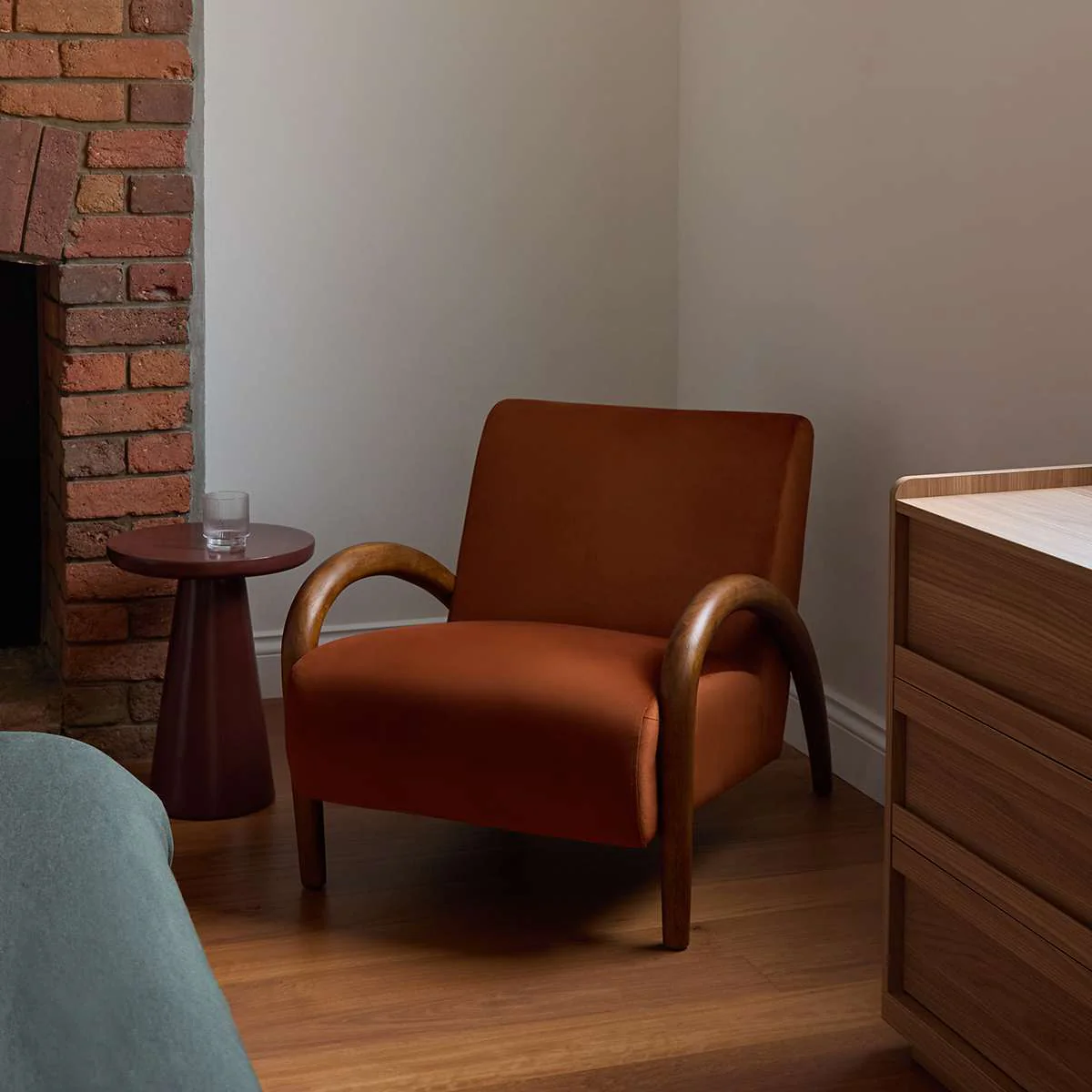 Richie Occasional Chair - Rust/Walnut